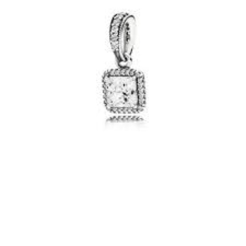 Pandora sparkle square halo pendant